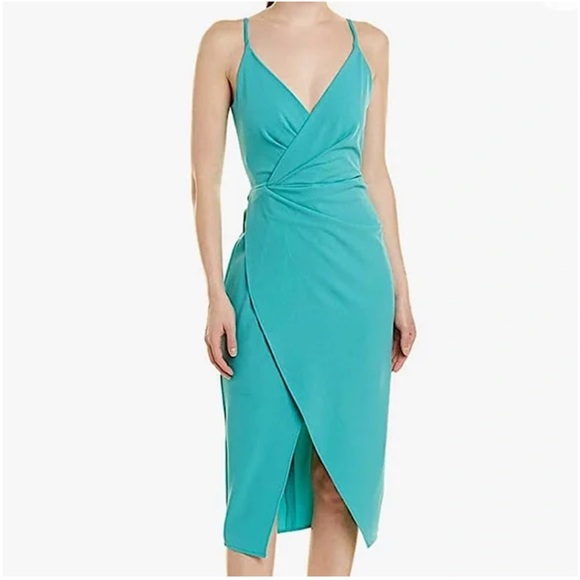Betsey Johnson Dresses & Skirts - Betsey Johnson Women's Turquoise Blue Sleeveless Surplice V-Neck Wrap Dress